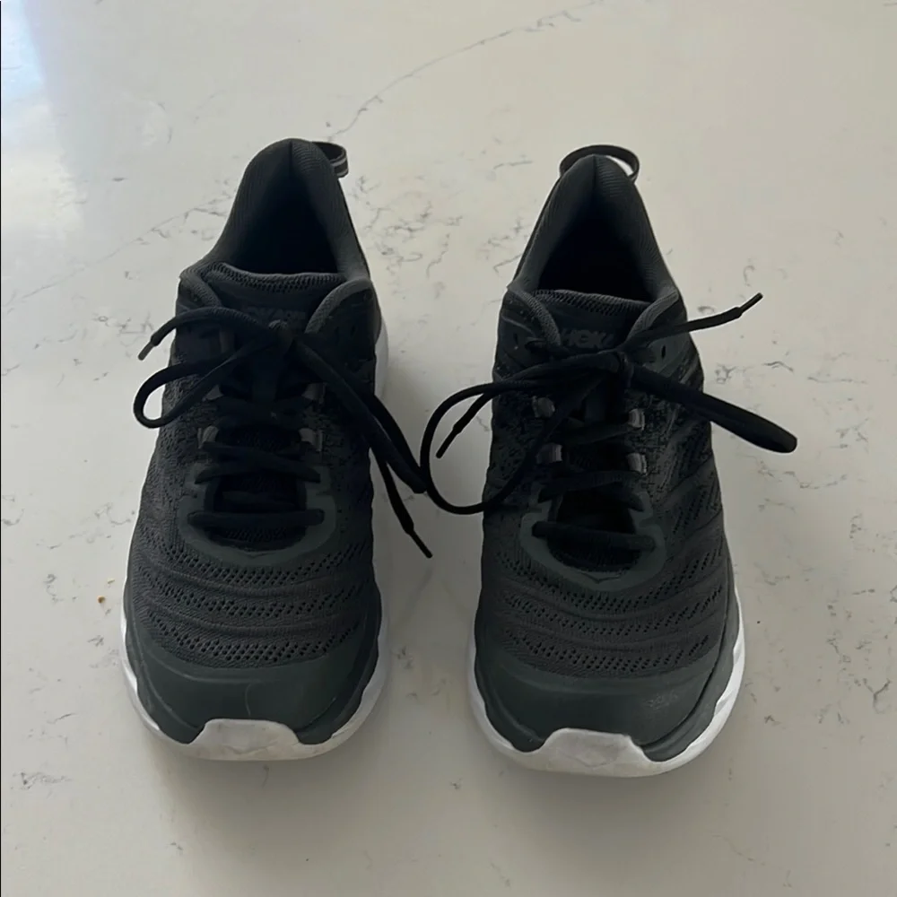 Hoka Black and White Athletic Shoes - Picture 2 of 6